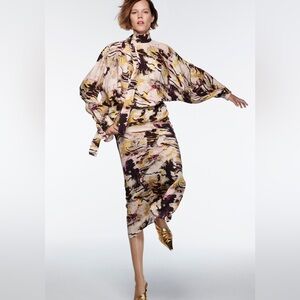 Zara Printed Midi Dress